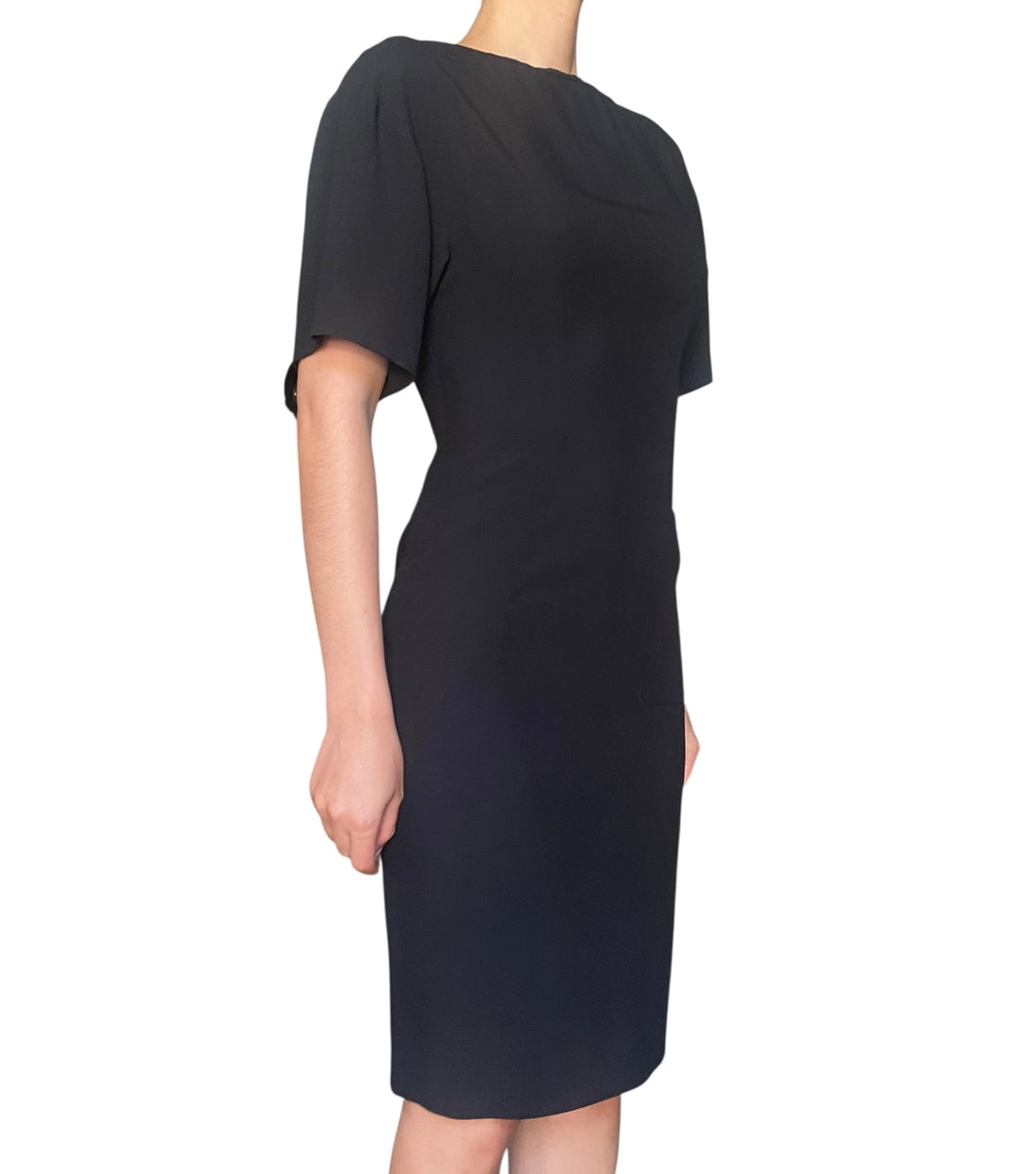 Prada Black Midi Shift Pocket Dress - 38 / US 2-4
