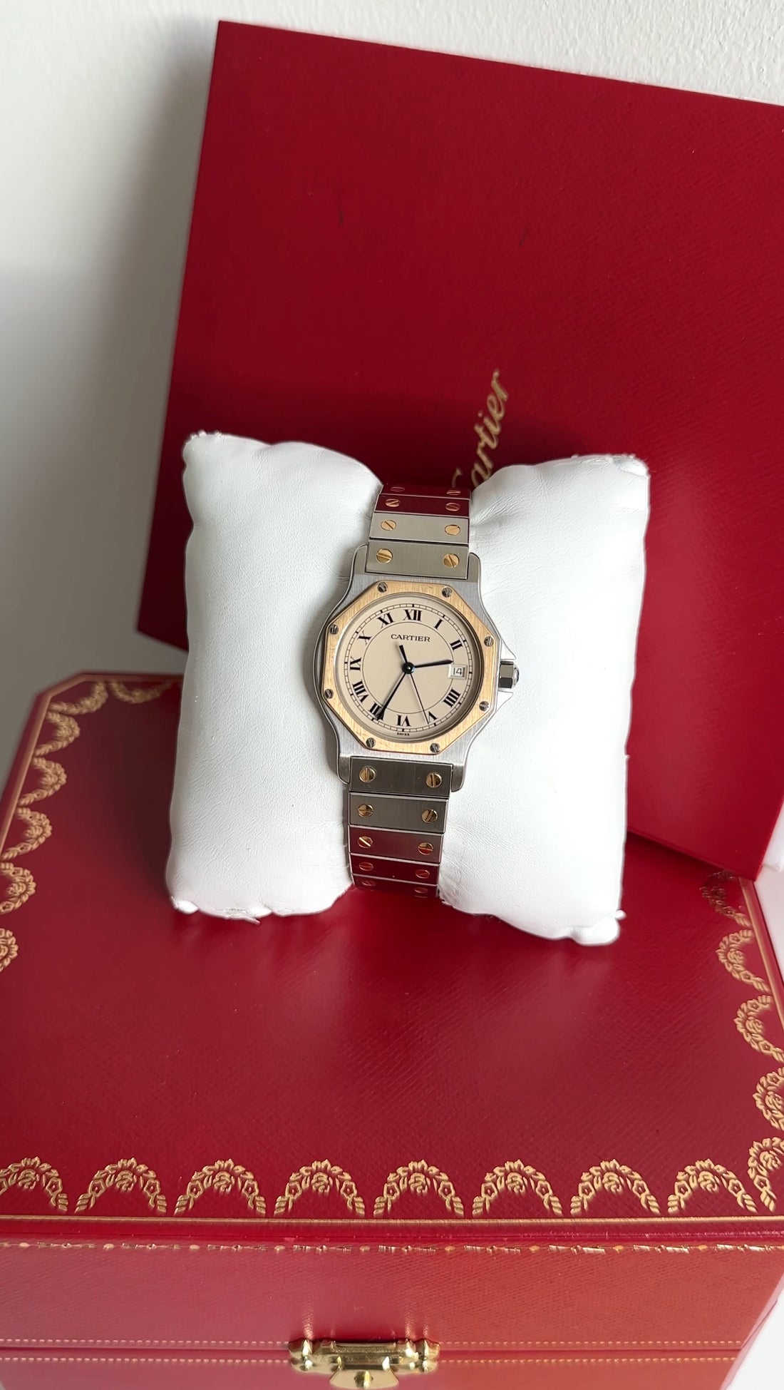 Cartier Santos Vintage Must de Cartier Octagon Stainless 18k Gold Watch