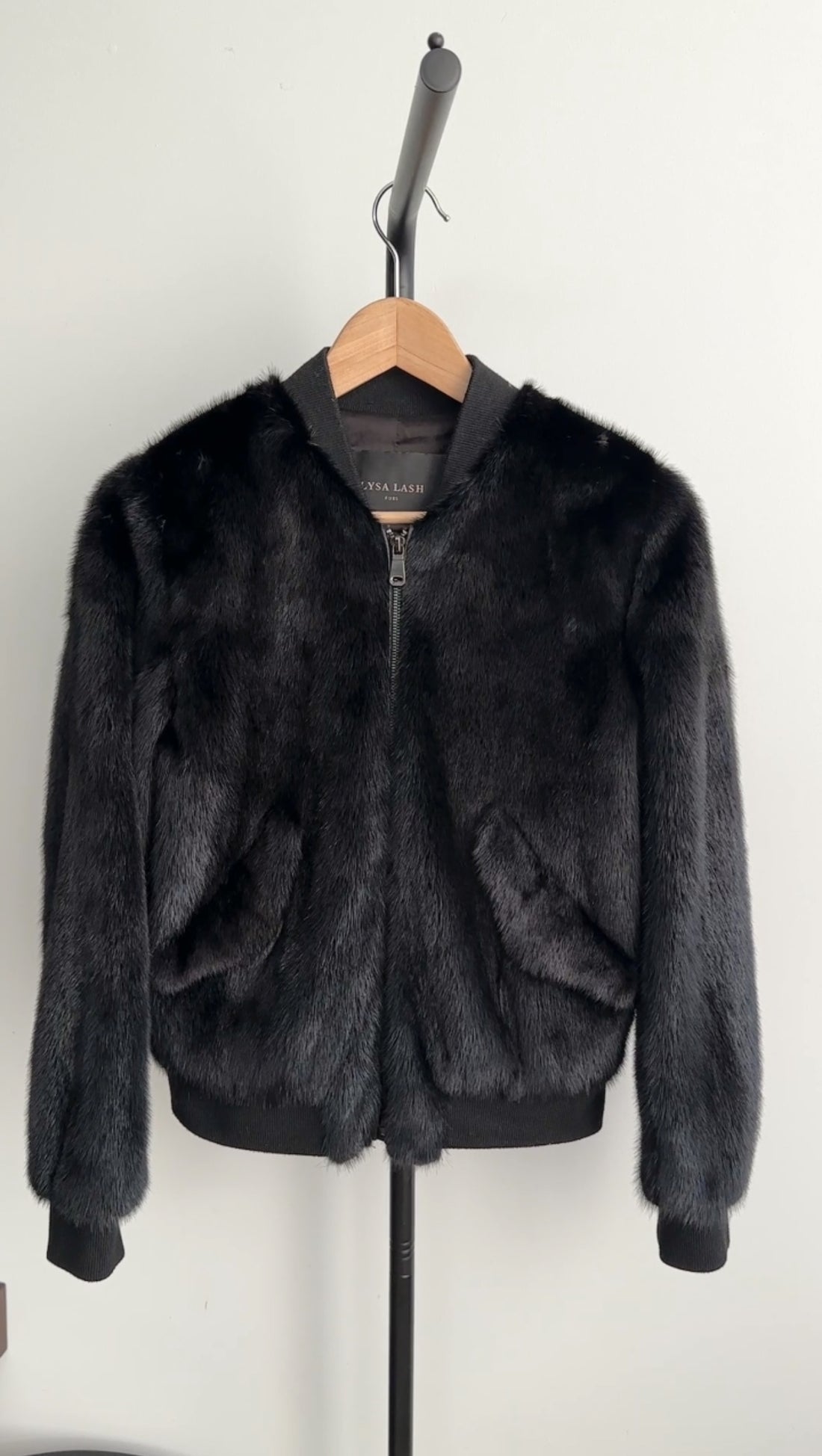 Lysa Lash Dark Espresso Brown Mink Fur Bomber Jacket - 40 / 4