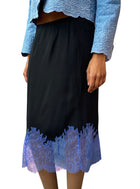 Gauchere Black Lace Trim Skirt - M / US 6