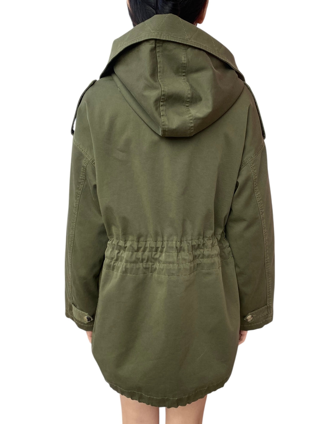 Ermanno Scervino Army Green Hooded Parka - 42 / US 8