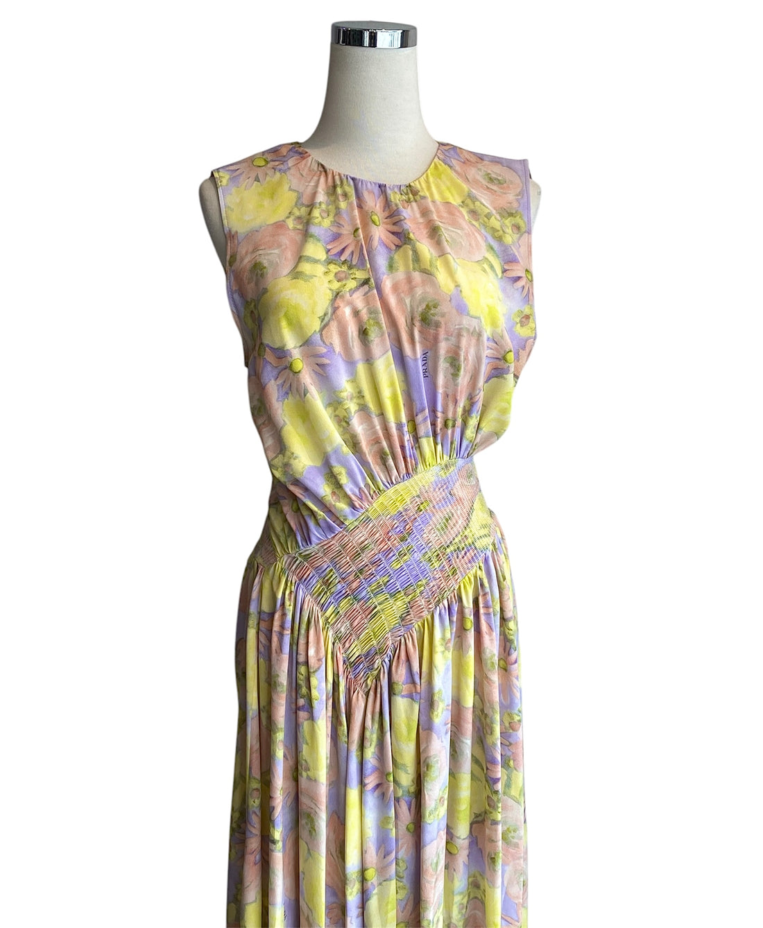 Prada Pastel Floral Silk Dress - 38