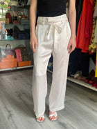 Brunello Cucinelli Ivory Satin Tie Trousers - IT 42 / US 6