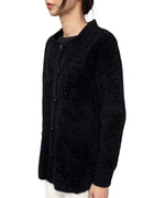 M Missoni Black Shearling Cardigan - 40 / US 6