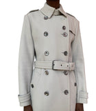 Burberry Brit Stone Grey Wool Blend Trench Coat - 48 / USA 14/ UK 16