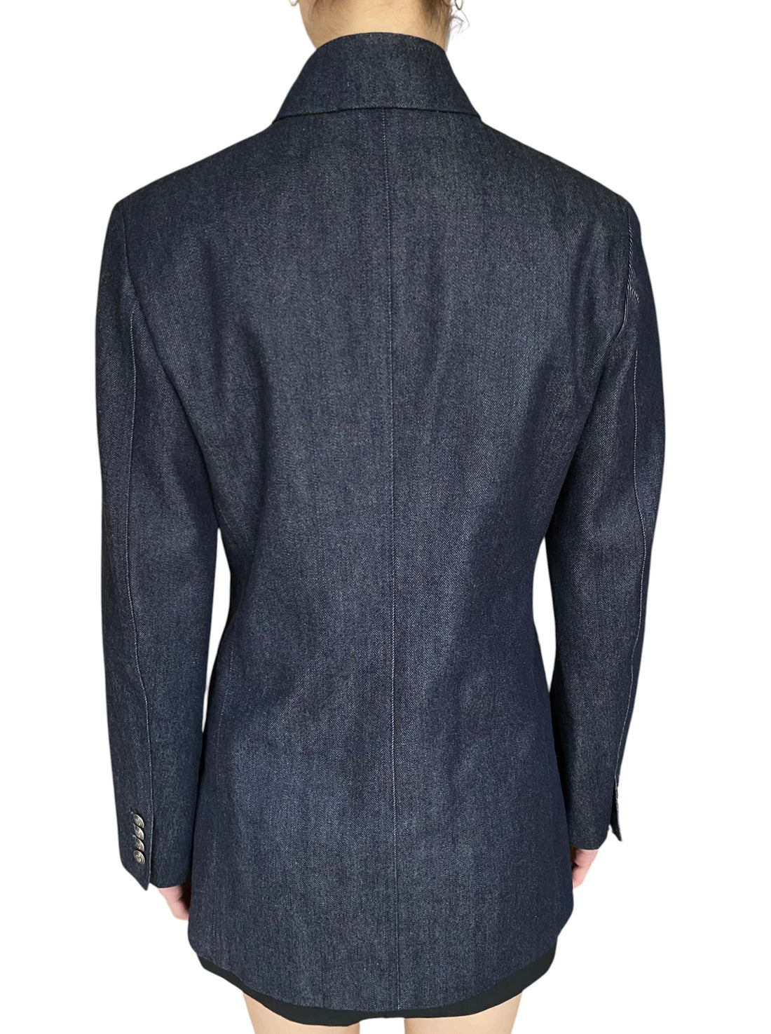 Loro Piana Dark Blue Denim “Nataniel” Button Blazer - 40 / US 4-6