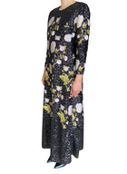 Giambattista Valli Black & Pink Sequinned Floral Embroidered Gown - IT 44 / US 8