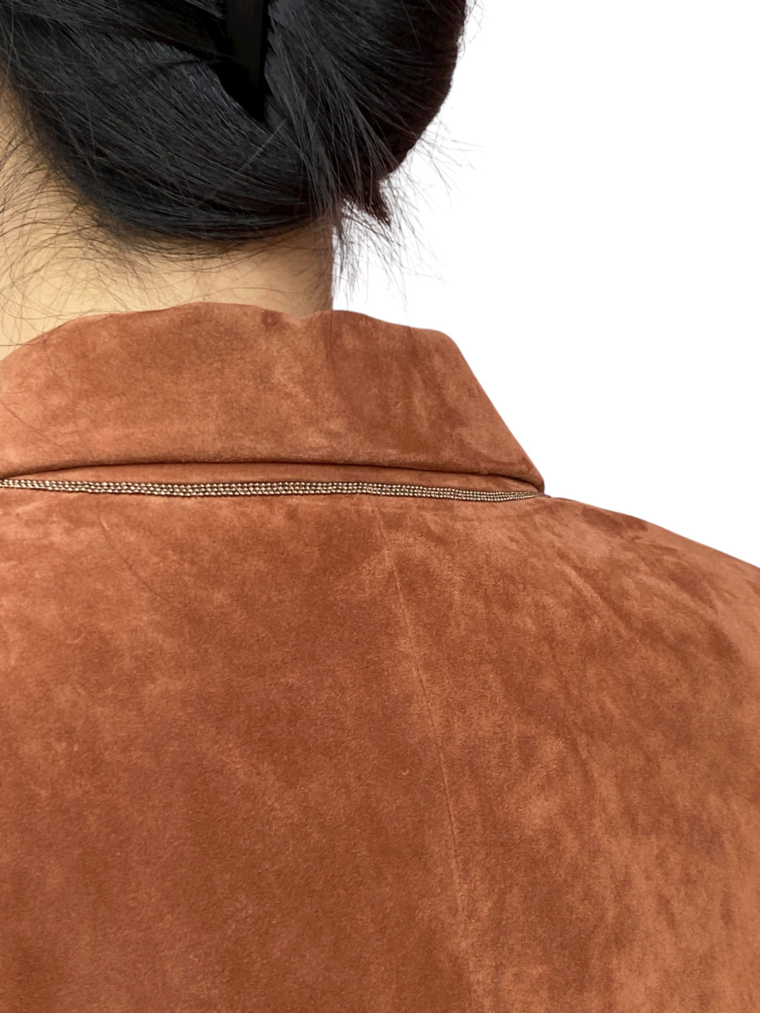 Brunello Cucinelli Rust Suede Single Breasted Monili Embellished Blazer - 44 / US 8