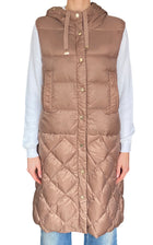 Max Mara The Cube Camel Long Down Quilted Vest - IT 40 / US 6