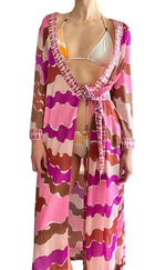 Emilio Pucci Pink Vintage 60’s Form Fit Printed Robe Dress - M / US 6