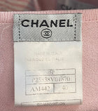 Chanel Pink SS 2005 V-Neck Long Sleeve Logo Top - FR40 / US 6-8