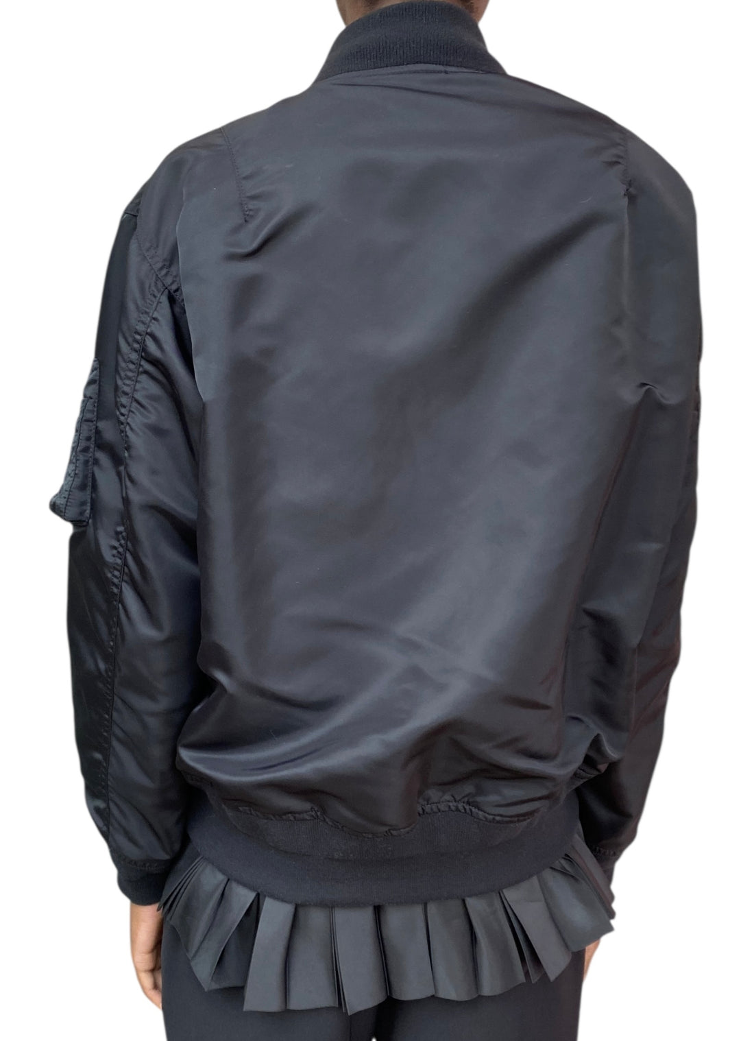 Sacai Black Peplum Lined Bomber Jacket - JP 1 / US 6