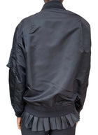 Sacai Black Peplum Lined Bomber Jacket - JP 1 / US 6