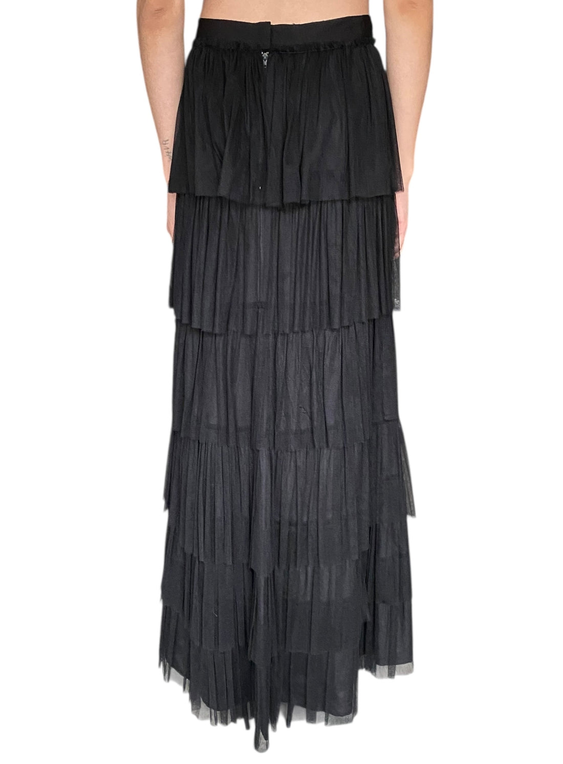 Lanvin Black Silk Tiered Maxi Skirt - 38 / US 4