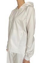 Brunello Cucinelli White Jersey Monili Hoodie - L