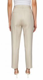 Brunello Cucinelli Beige Linen Belted High-Waisted Monili Trousers - IT 44 / US 8