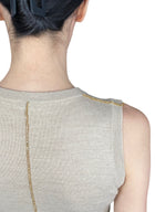 Miu Miu Beige and Gold Wool Jewel Tank - IT 38 / US 2