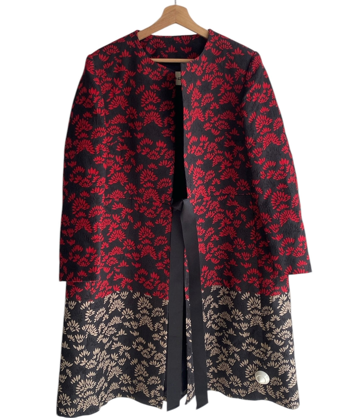 Etro Red Floral Embossed Coat
