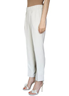 Brunello Cucinelli Ivory Silk Blend Tapered Jogger Trousers - IT 44 / US 8