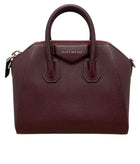 Givenchy Burgundy Grained Calfskin Mini Antigona Two Way Bag