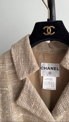 Chanel 08P Beige Linen Blend flare Jacket - FR44 / 12 / L