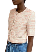 Versace Pink Cropped Tweed Jacket - 40
