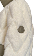 Moncler Ivory & Green Jonquille Quilted Bouclé Jacket - 2 / M