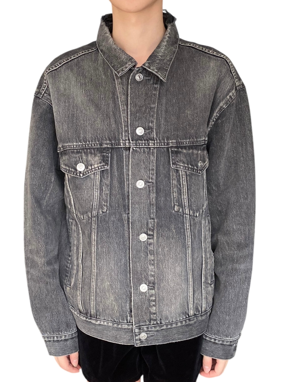 Balenciaga Grey & Red Logo Printed Jacket - 36 / US 4