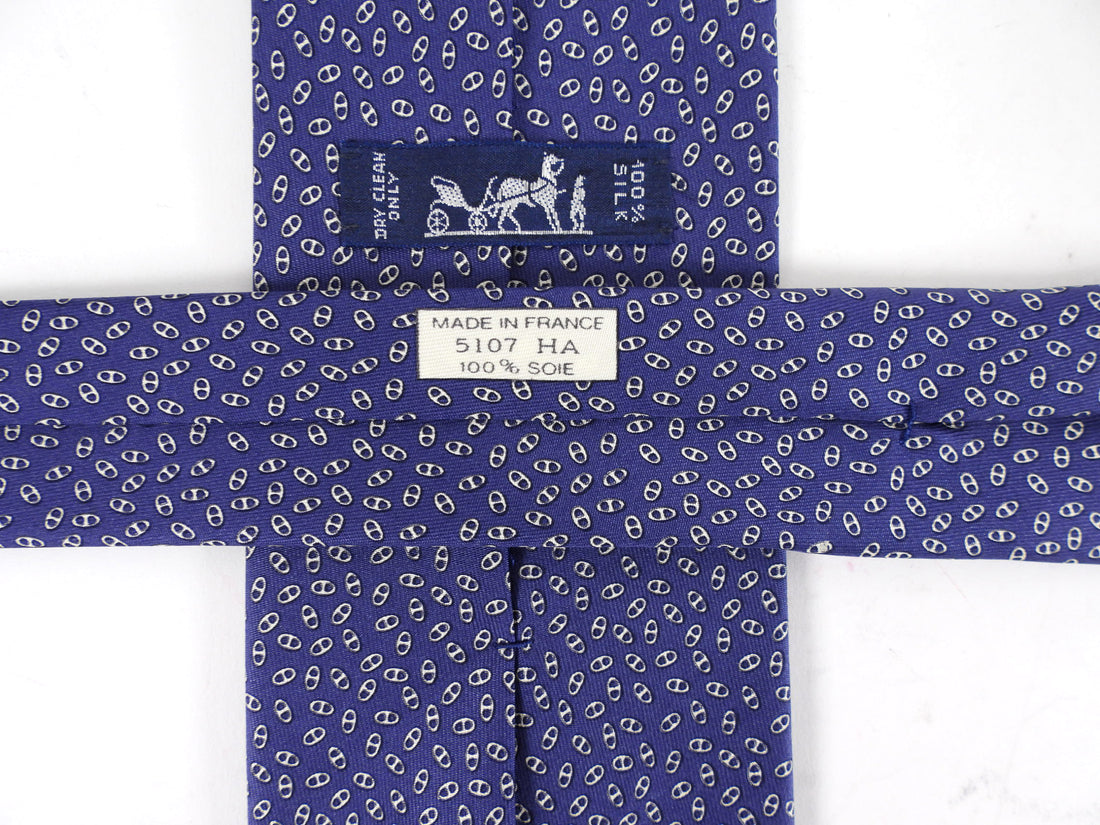 Hermes Vintage Silk Twill Pattern Tie