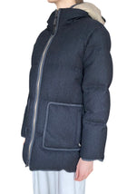 Brunello Cucinelli Dark Grey Wool Hooded Down Jacket - IT 40 / US 4-6