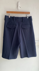 Victoria Beckham Navy Pleated Shorts