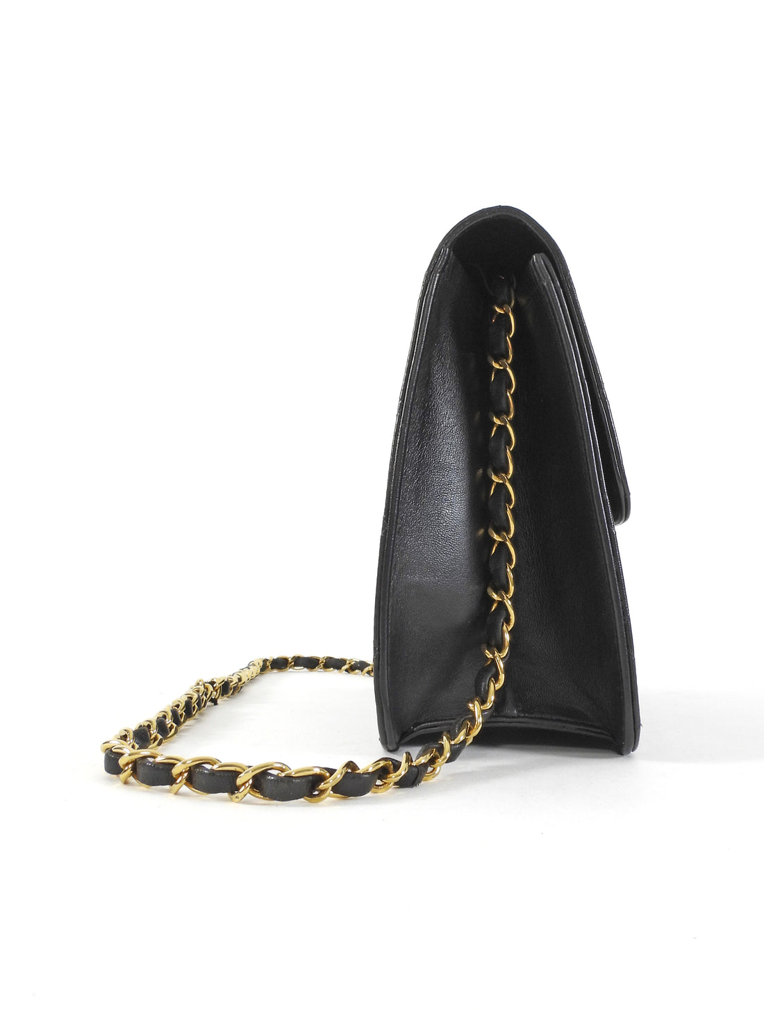 Chanel Black Vintage 1997 Quilted Leather Half Flap Push Lock Bag