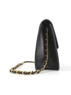 Chanel Black Vintage 1997 Quilted Leather Half Flap Push Lock Bag