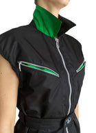 Bottega Veneta Black Nylon Zip Up Shirt Dress - US 0-2