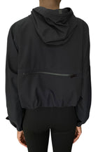 Prada Black Linea Rosa Cropped Hooded Windbreaker Jacket - XS / US 0-2