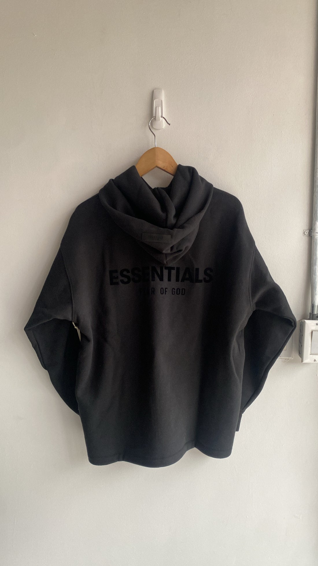 FOG Essentials Black Logo Back Hoodie