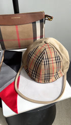 Burberry Cotton Check Hat with Clear PVC Visor