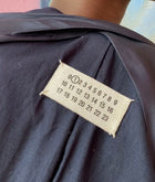 Maison Margiela Navy Belted Long Blazer Wool Coat - 44 / US 8