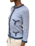 Chanel P07 Blue Denim Trimmed Cardigan - 38 / US 6