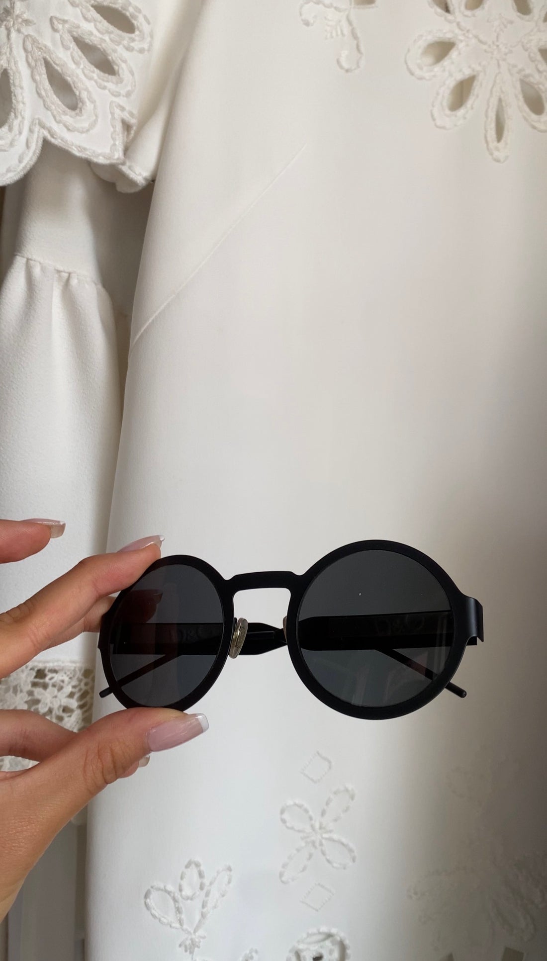 Dolce & Gabbana Black Matte Metal Frame Round Sunglasses DG2234