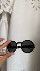 Dolce & Gabbana Black Matte Metal Frame Round Sunglasses DG2234