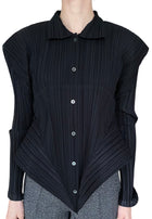 Issey Miyake Black Pleated Structured Shirt - M / US 6