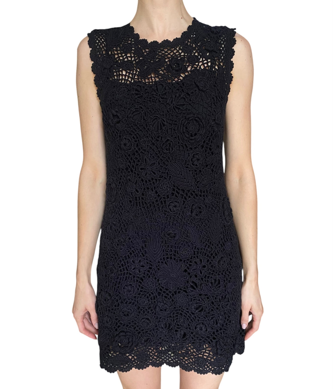 Heirloom By Doen “Annalisa” Black Crochet Knit Mini Dress - L / US 8