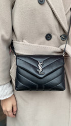 Saint Laurent Black Leather Toy Lou Lou Monogram Quilted Crossbody Bag