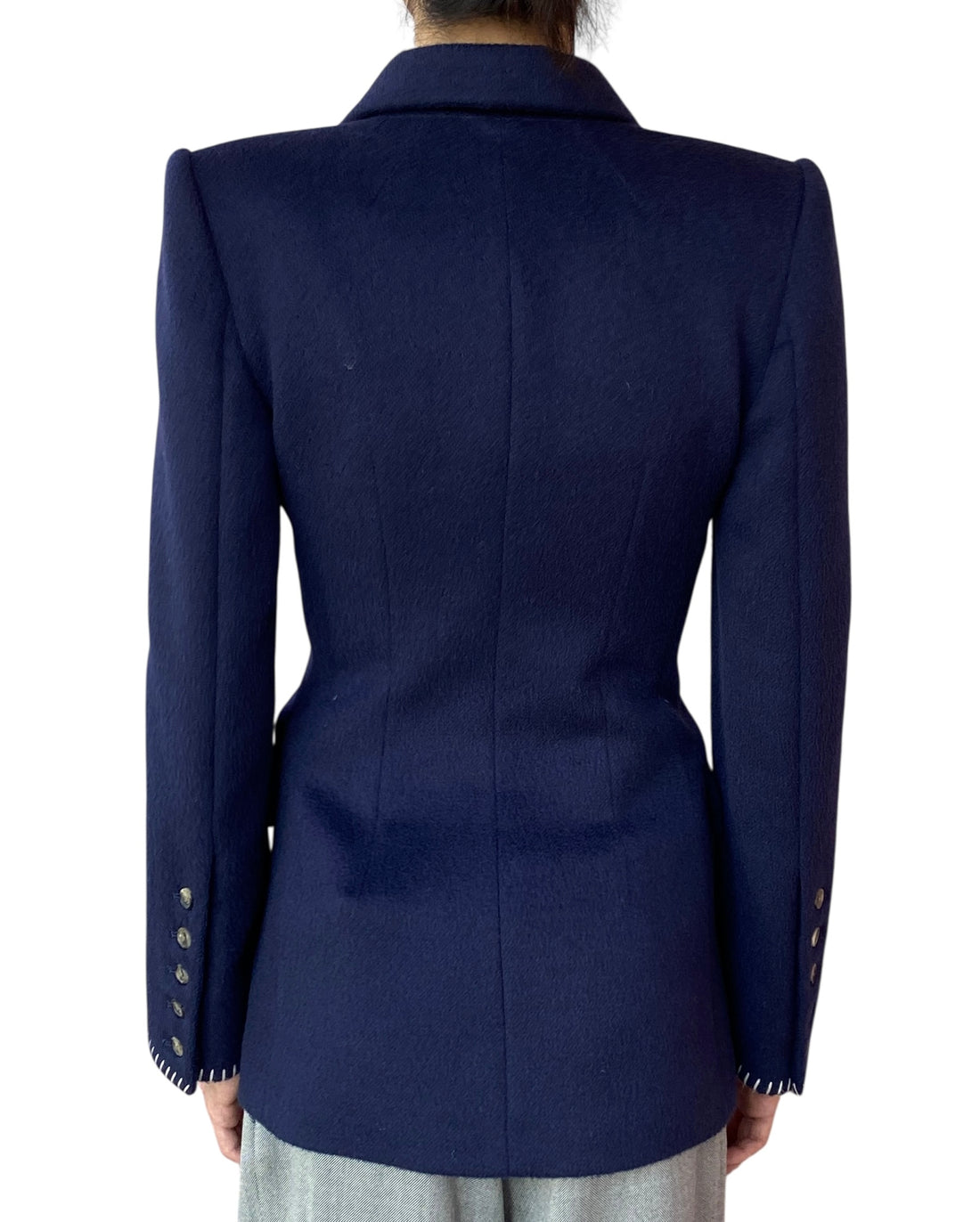 Khaite Navy Darla Double Breasted Wool Blazer - US 0 / XS