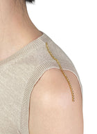 Miu Miu Beige and Gold Wool Jewel Tank - IT 38 / US 2