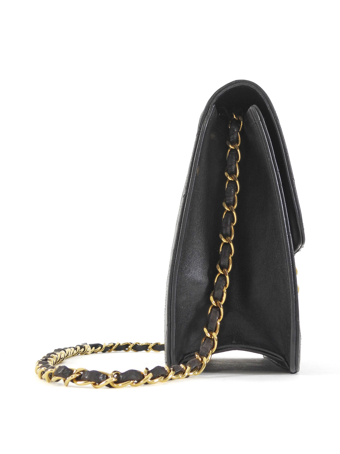 Chanel Black Vintage 1997 Quilted Leather Half Flap Push Lock Bag