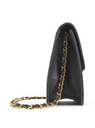 Chanel Black Vintage 1997 Quilted Leather Half Flap Push Lock Bag