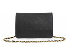 Chanel Black Vintage 1997 Quilted Leather Half Flap Push Lock Bag