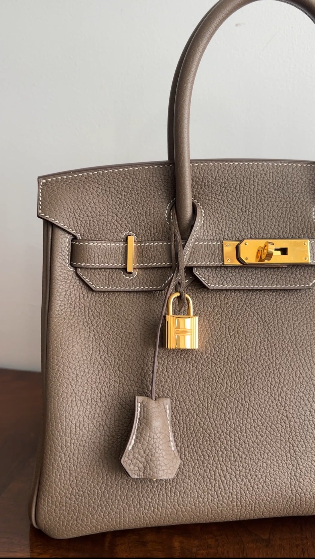 Hermes Birkin 30 Etoupe Taurillon Clemence GHW 2021